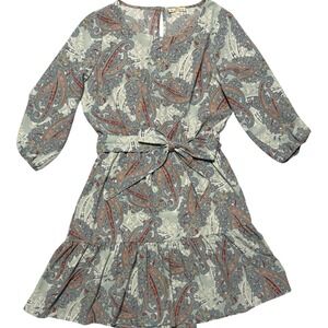 Jane And Delancey Paisley Mini Dress Tiered Ruffle Multicolor M